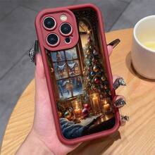 Árbol de Navidad Rojo Festivo Adecuado para Funda de Teléfono  XS Apple 11/12/13/14/15/16/17 Pro Max - Versión 3 - Ver 4