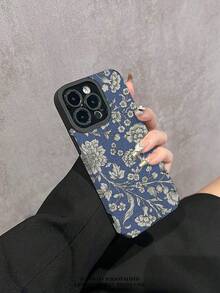 1pc TPU Leather Floral Painted Phone Case Compatible With Apple 11, 12, 13, 14, 12 Pro Max, 13 Pro Max, 14 Pro Max, 15, 15 Pro, 15 Plus, 15 Pro Max, 16, 16 Pro, 16 Plus, 16 Pro Max, 17, 17 Pro, 17 Pro Max, Galaxy S20 FE, A71, U22, A52, A53, A32, A04, A13, A24, A33, A34, A54 - Multicolor - View 2