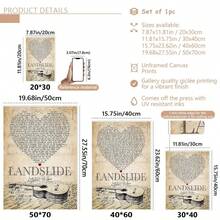 1 件 Fleetwood 乐队 Landslide 歌词歌曲墙饰礼物，适合音乐爱好者，吉他手海报帆布装饰墙饰，适合卧室客厅家居墙壁装饰 - 彩色 - 查看 11