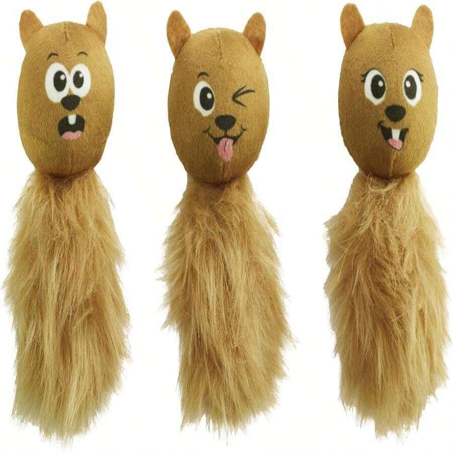 Outward Hound Nina Ottosson Plush Replacement Chipmunk Toys For Snuffle N' Treat Dog Ball Puzzle - 3 Pack - ColorF - View 1