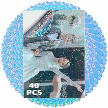 EstiloPapel HolográFico Adhesivo De 40 Hojas De 8,5 X 11'', HolográFico Papel Imprimible Para Impresoras De InyeccióN De Tinta Y LáSer, Vinil Holografico Adhesivo De Impermeable Y Secado RáPido Para DIYVersióN Mejorada - Patrón de Diamante - Ver 8