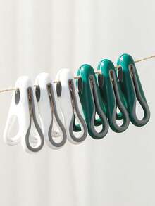 20 Pcs Multi-Purpose Clips For Hangers, White Clothes Hanger Clips, Standard Plastic Hanger - Multicolor - View 2