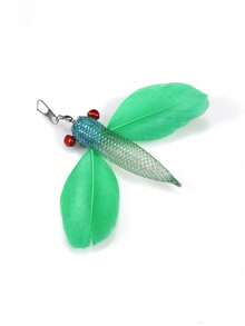 1pc Replacement Cat Feather Wand Toy, Interactive Cat Feather Teaser Wand Toy With Bells Dragonfly, Fun Kitten Play Toy