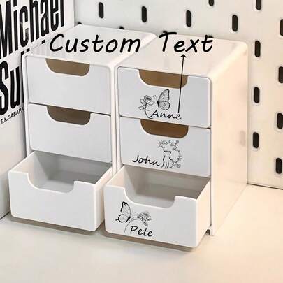 1 hộp nhựa đựng đồ đa năng mini có ngăn kéo, thích hợp để bàn hoặc treo tường - Tiết kiệm không gian, có thể đựng mỹ phẩm và phụ kiện