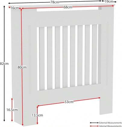 Huini Radiator Cover Wall Grill Cabinet MDF Wood Radiator Shelf Heater Covers Thicken Wooden Hallway Home Office Furniture Decorative, White, Large Size: 32.3 X 59.8 X 7.5 Inch, Medium Size: 32.3 X 44.1 X 7.5 Inch,  Small Size: 32.3 X 30.7 X 7.5 Inch