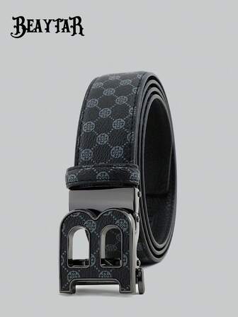 beaytar 1pc New Fashion Men's Business Casual Automatic Buckle Belt, Versatile For Daily Commute Outfit