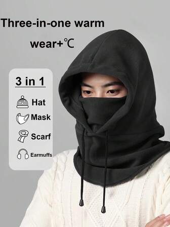 1pc Multifunctional Soft Winter Warm Hat For Men,Mask For Face And Neck Protection,For Outdoor Skiing/Cycling/Climb/Hiking/Riding Warm Headgear,Gift For Men,Men's Christmas Gift,New Year Gift