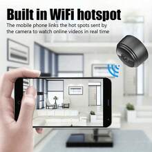1pcsmall Wireless Hidden Smart Camera. 1080P Pixel WiFi Security Monitoring Camera, With Night Vision, Motion Detection And Long Standby Application Control, Is Suitable For Indoor And Outdoor Dog And Cat Monitoring/Home/Recording/Law Enforcement/Evidence Collection. - 黑色 - 查看 9