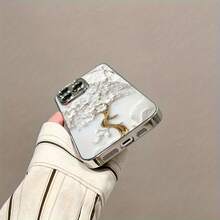 High-Grade Pearl White Morning Glory Pattern Electroplated Hard Phone Case With Lens Protection, Suitable For Iphone 16/16 Pro/16 Pro Max/16 Plus/15/15 Plus/15 Pro/15 Pro Max, 14/14 Plus/14 Pro/14 Pro Max, 13/13 Pro/13 Pro Max, 12/12 Pro/12 Pro Max, 11/11 Pro/11 Pro Max, 7/8 Plus, Xr/Xs/Xs Max, A Perfect Gift For All,Suitable For IPhone 17 Air - 銀色 - 查看 6