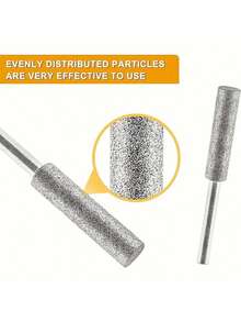 10 piezas Juego de afilador de sierra de cadena con diamante, puntas de pulido con revestimiento de titanio y circonita cúbica, piedra de afilar para herramienta rotativa adecuada para afilar cadenas de sierra, esmeralda, vidrio, metal, madera - Modo de alimentación sin carga - Multicolor - Ver 7