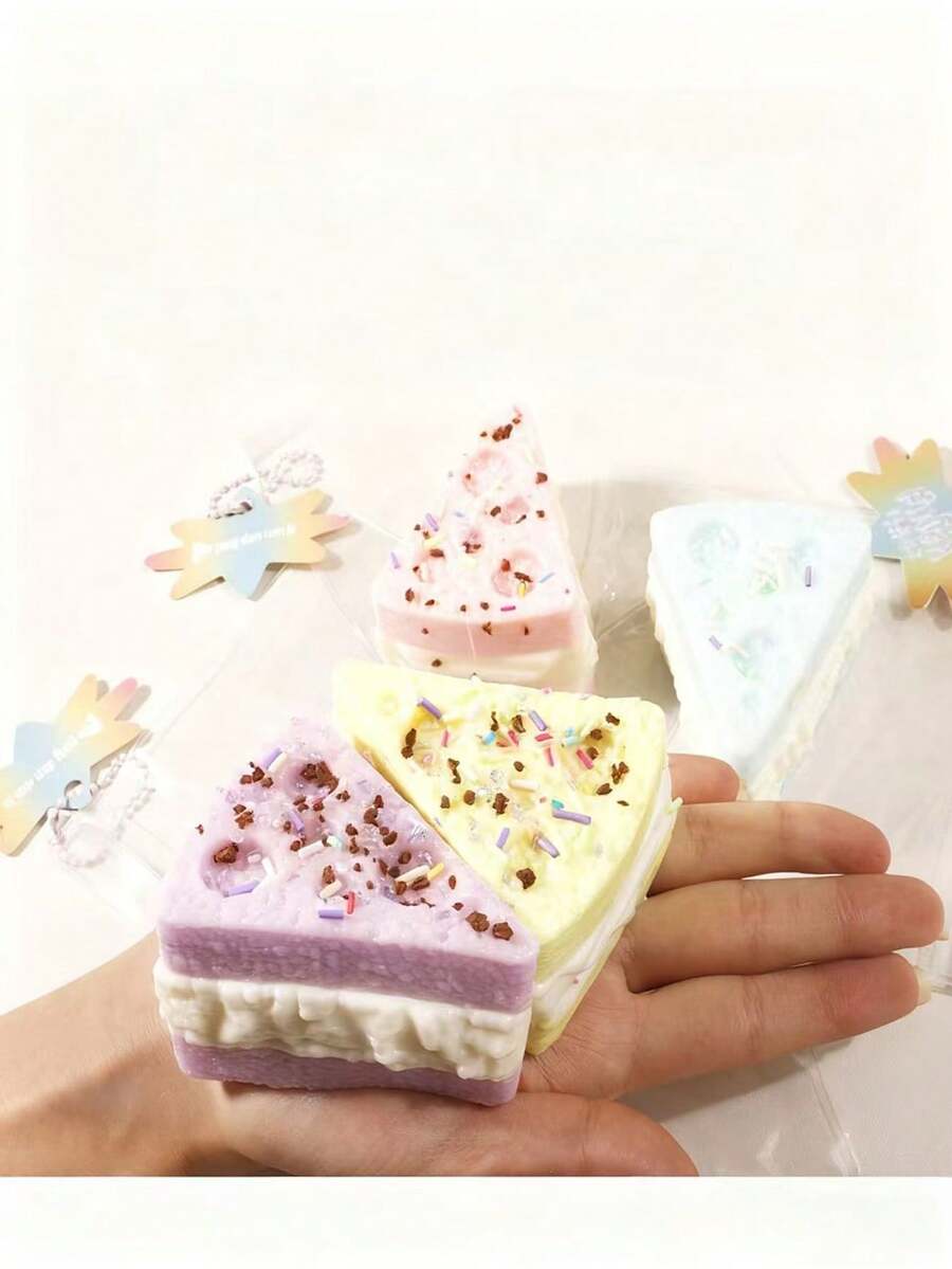 1pc Trending Cheese Shaped Squishy Toy, Soft & Slow Rebound Squeeze Stress Relief Fidget Toy, Random Style, Suitable For Office, Teens