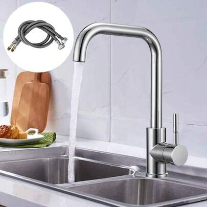 360° Modern Kitchen Sink Mixer Taps Swivel Spout Single Lever Tap Mono Faucet