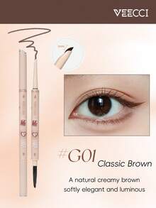 VEECCI 双头凝胶眼线笔巧克力系列，防晕染、防水、防汗，持久不脱妆，丝滑流畅，新手友好 - G01 Classic Brown - 查看 1