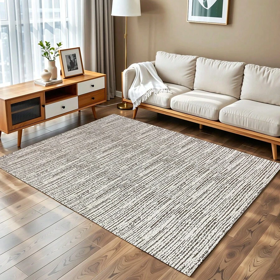 Living Room Rug 2.00 X 1.40m Non-Slip Mixed Handmade Jacquard Beige Brown - Beige - View 1