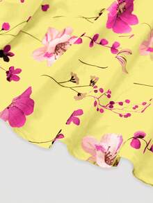 Bộ 2 món váy và áo khoác chiffon hoa thanh lịch dành cho nữ, trang phục lãng mạn cho buổi hẹn hò và kỳ nghỉ xuân. - Màu vàng - Xem 5