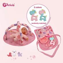 ANIVIA 12-In-1 Doll Stroller Set - Includes Doll Stroller, 11" Doll, Toy Dining Set, Doll Bed, Play Mat, Feeding Toys, Diaper Bag, Daycare Role Play Set, Ideal Holiday & Birthday Gift For Children