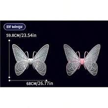 1件儿童发光蝴蝶翅膀，带闪光灯和音乐的仙女翅膀背包玩具，电池供电，适合3-10岁女孩，生日礼物，服装派对配饰 - 彩色 - 查看 10