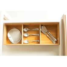 Organizador Multiuso de Gavetas 03 Nichos Cozinha Bambu Keep Ou - Marrom Claro - Visão 5