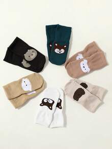 6 pares de calcetines antideslizantes con estampado de dibujos animales para bebés y niños, para primavera y otoño, para niños y niñas