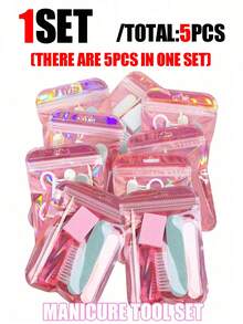 75件/15袋美甲套装，角蛋白棒，双面缓冲块，木制推杆，指甲锉和艺术刷，美甲工具，DIY美甲用品 - 彩色 - 查看 10
