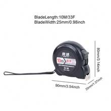 New Steel Tape Measure, All-Black Anti-Drop Wear-Resistant Shell, Durable Steel Tape Measure - 118.11 Inches/196.85 Inches/295.28 Inches/393.7 Inches, Easy-To-Read Display, With Thickened ABS Shell, Retractable, Suitable For Woodworking, DIY, Professional Measurement, Home Use Durable Tool, Sturdy Construction, Multi-Functional Repair Tool And Construction Accuracy - Multicolor - View 18