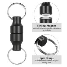 Clipe magnético para rede de pesca (1 ou 3 unidades) - Suporte para liberação de rede de pesca - Clipe magnético para rede de desembarque - Preto - Ver 1