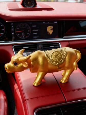 Decoración de coche Figura de vaca asintiendo, Accesorios de decoración interior del coche, Decoración curativa para la consola central