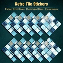 20pcs Mosaic Tile Stickers, Thick PVC Wall Decals, Waterproof And Oil-Proof, Suitable For Bathroom, Kitchen Backsplash