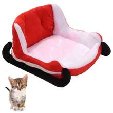 Genérico ChristmasThemed Pet Dog Bed Red Sleigh Cat Sofa Warm Christmas Pet Bed Suitable for Small to Medium Cats and Dogs - como en la foto - Ver 1