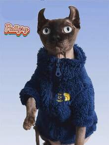 Multi-Color Autumn/Winter Cat & Dog Warm Zip-Up Jacket, Fashionable , Suitable For Devonshire Rex & Sphynx, Machine Washable