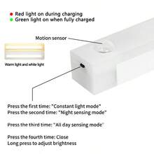 1pc 10/20/30/40/50CM Motion Sensor Light, Cabinet Light, Multifunctional LED Light, Upgrade Your Living Space - From Soft Bedroom LED Lighting To Practical Cabinet Lighting (Including Under Cabinet Lighting) - White - View 10
