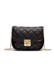 Mini Fashionable Saddle Bag With Stitch Detail And Flap Cover, Crossbody Shoulder Bag