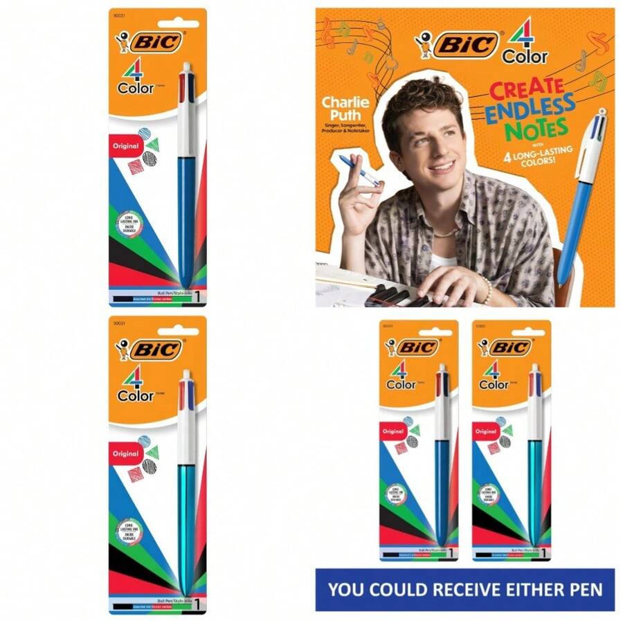 4-Color Retractable Ballpoint Pen Medium Point 1.0 Mm 2-Pack Multicolor Ink - 1 - Xem 1