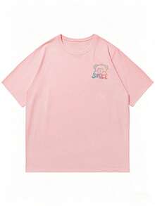 Zrgoth 男士休闲百搭简约印花元素短袖T恤 - 粉色 - 查看 7