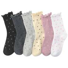 Women Striped Socks, Cute Ankle Calf Sock For Women Cotton Knit Size 5-9, Medium Casual Women's Novelty Socks{Inchsize_nameinch:Inch5-9inch,Inchcolor_nameinch:InchDotsWhiteBeigheBlackGreyBluePlaidinch} - 藍色 - 查看 1