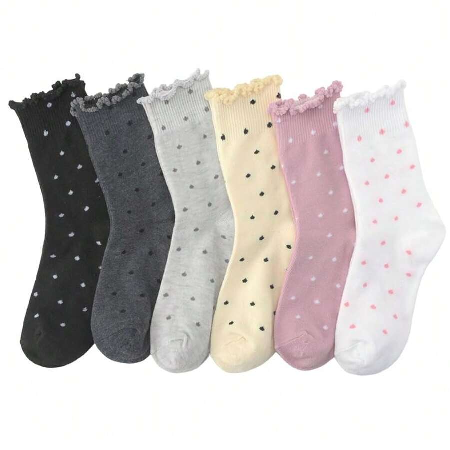 Women Striped Socks, Cute Ankle Calf Sock For Women Cotton Knit Size 5-9, Medium Casual Women's Novelty Socks{Inchsize_nameinch:Inch5-9inch,Inchcolor_nameinch:InchDotsWhiteBeigheBlackGreyBluePlaidinch} - 藍色 - 查看 1