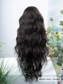 alicegarden 1顶黑色棕色合成耐热直发假发，中分刘海，纤维材质，适合日常佩戴，自然逼真（不含配件） - Black-brown - 查看 3