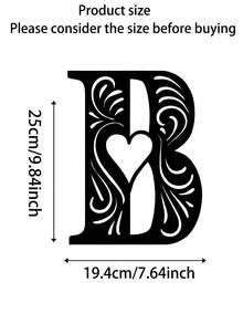 1pc Personalized Scroll Heart DIY Letter Combination Sign, Made Of High-Quality Metal - Durable And Suitable For Home, Office, Bedroom, Living Room, Garden, Corporate Image Wall Decoration, Modern Personalized Entryway Decoration, And A Great Choice For Housewarming, Birthday, And Holiday Gifts. - Multicolor - View 44