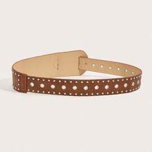 1pc Punk Rock Asymmetrical Rivet Waist Belt Dress - A - View 9