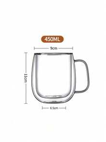 1/2pcs Customized Minimalist Luxury Double-Layer Insulated Quality Glass Coffee Cup, Transparent, With Portable Handle, Suitable For Cappuccino, Latte, Tea, Hot & Cold Beverages, Ideal For Easter, Christmas, Birthday Party And More - Multicolor - View 6