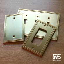 Rio Salto Imperial Collection Metal Gold Light Switch Cover Outlet Covers Brushed Brass Gold Decorative Wall Plate Single Rocker 1 Decora Decoration For Modern Home Living Room Bedroom Bathroom Interior Design Medium Size 4 Pack - BrushedBrassGold - View 5