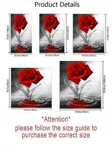 1/3/4pcs Red Rose & Butterfly Shower Curtain Bathroom Set,Luxurious Floral Waterproof And Wear-Resistant Bathroom Decor And Accessories,With 12 Hooks - Includes Toilet Seat Cover, Bath Mats, And Rugs Polyester Fabric - Washable - Perfect For Holiday Decor,Home/Bedroom/House/Western/Winter Decor - Red - View 3