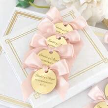 个性化金色亚克力镜面标签，婚礼姓名标签，感谢标签，婚礼日期预告标签，情人节标签，婚宴纪念品，奢华标签，蛋糕挂饰，斋月装饰标签，情人节礼物标签