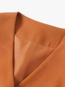 Áo khoác vest không tay cổ chữ V cài một hàng khuy thời trang dành cho nữ mùa xuân/thu. - trái cam - Xem 3