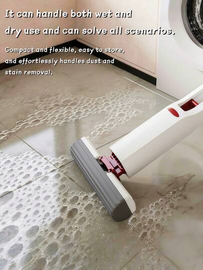 1pc Mini Compact Mop - No-Hand-Washing Household Cleaning Sponge For Kitchen Coffee Table Handheld Foldable Water-Resisting Mop. This Mini Handheld Foldable Water-Resistant Mop Is Specially Designed For Household Cleaning! The Palm-Sized Body Is Lightweight And Easy To Hold.