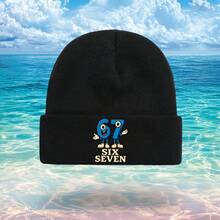 67 Six Seven 6-7 Funny Italian Brainrot Gaming Meme Beanie - Cute Chibi Octopus & 69/67 Number Design, Unisex Adult & Casual Winter Hat, Machine Washable Textile Beanie For Men & Women, Anime Conventions & Casual Attire, Soft Warm Beanie With Playfu - 黑色 - 查看 13