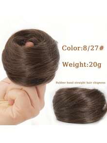 3-Inch Synthetic Hair Bun, Secured With Elastic Bands, Can Clip Onto Hair Ends To Extend Bun, Suitable For Women, Can Be Used As Ponytail