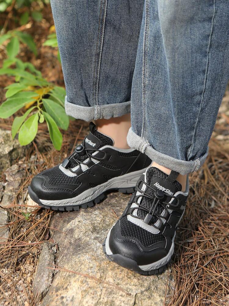 New Breathable Mesh Upper Lightweight Non-Slip Durable Outsole Outdoor Sports Hiking Shoes For Boys And Girls - Black - View 5