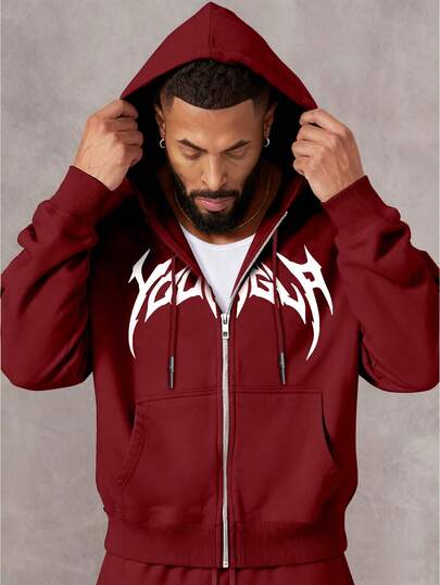 Men's Casual Sports Sweatshirt - Solid Color, Long Sleeve, Knit Fabric, H-Fit, For Hiking & Outdoor Activities, Polyester, Round Neck, Athletic Style Top For Fall/Winter Season