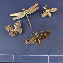 1pc Brass Dragonfly Desktop Ornament, Miniature Metal Craft Gift Birthday Gifts Graduation - Multicolor - View 3